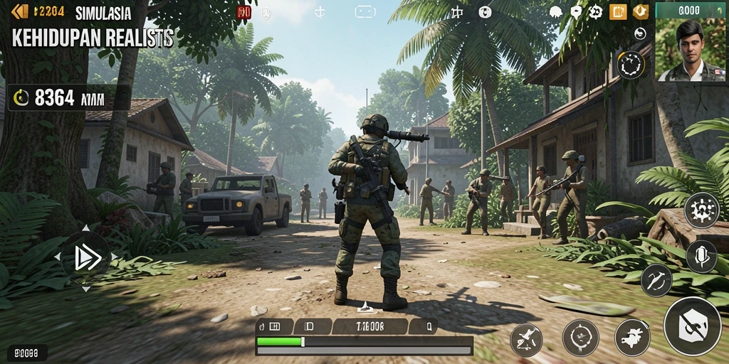 Tangkapan layar utama 8364 menampilkan gameplay simulasi yang mendalam.