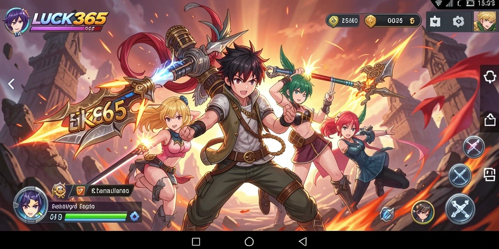 Tampilan gameplay LUCK365 dengan karakter Anime yang menarik.
