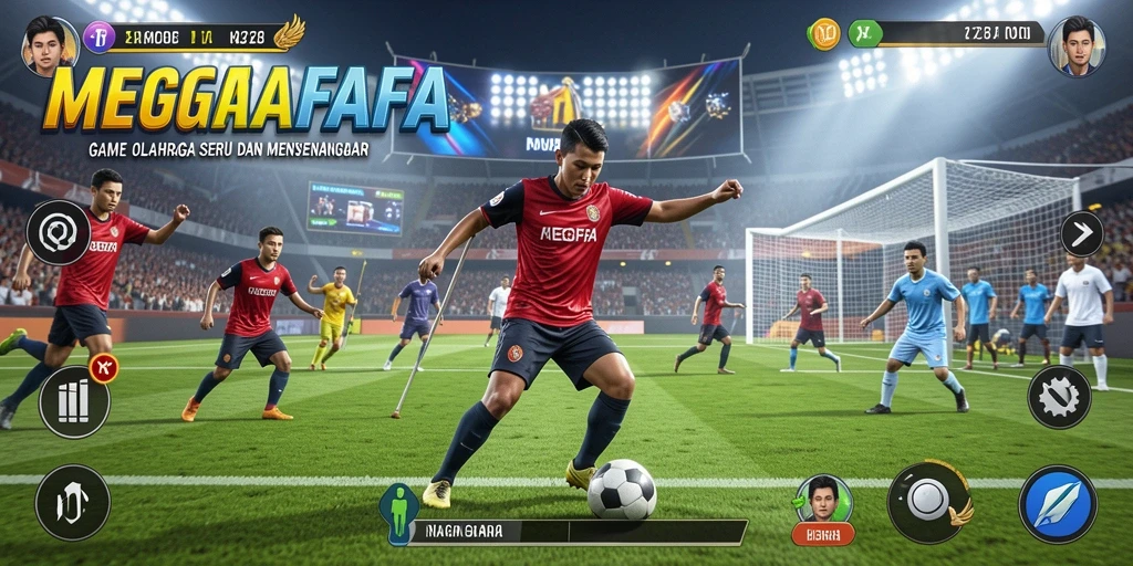 Tampilan gameplay seru dari MEGAFAFA yang menampilkan aksi olahraga.