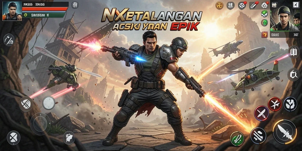 Screenshot gameplay NK666 menampilkan aksi pertarungan yang intens.