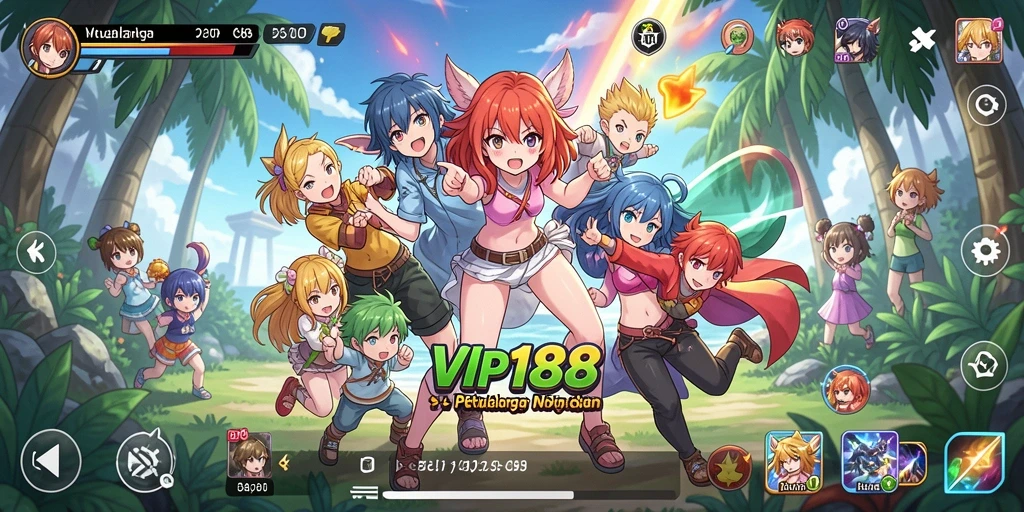 Tangkapan layar gameplay VIP188 menampilkan aksi seru dalam dunia anime yang dinamis.